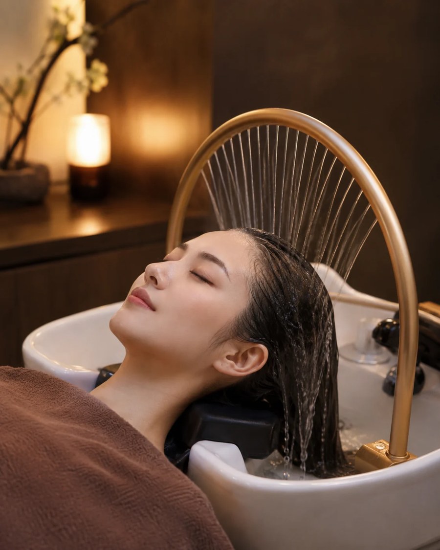 Relaxing head spa treatment at The Rose Nail Bar, Nanaimo